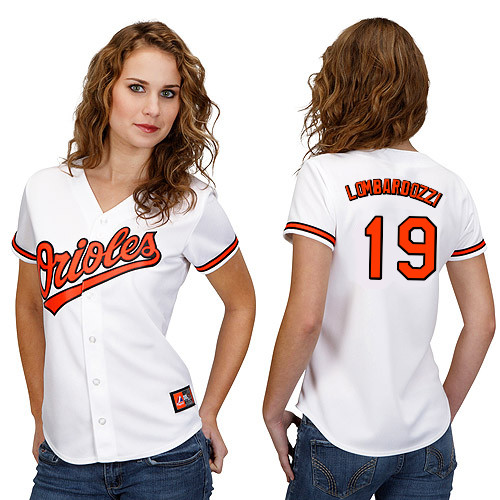 Steve Lombardozzi #19 Youth Baseball Jersey-Baltimore Orioles Authentic Home White Cool Base MLB Jersey